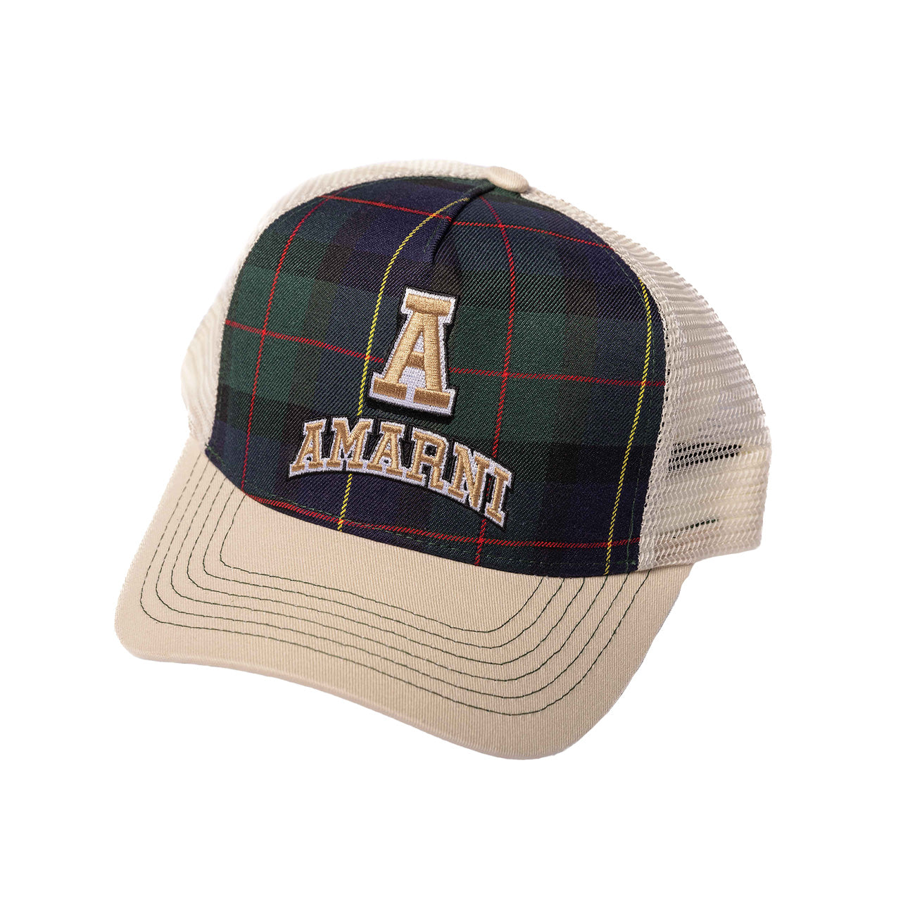 AMARNI TARTAN TRUCKER HAT