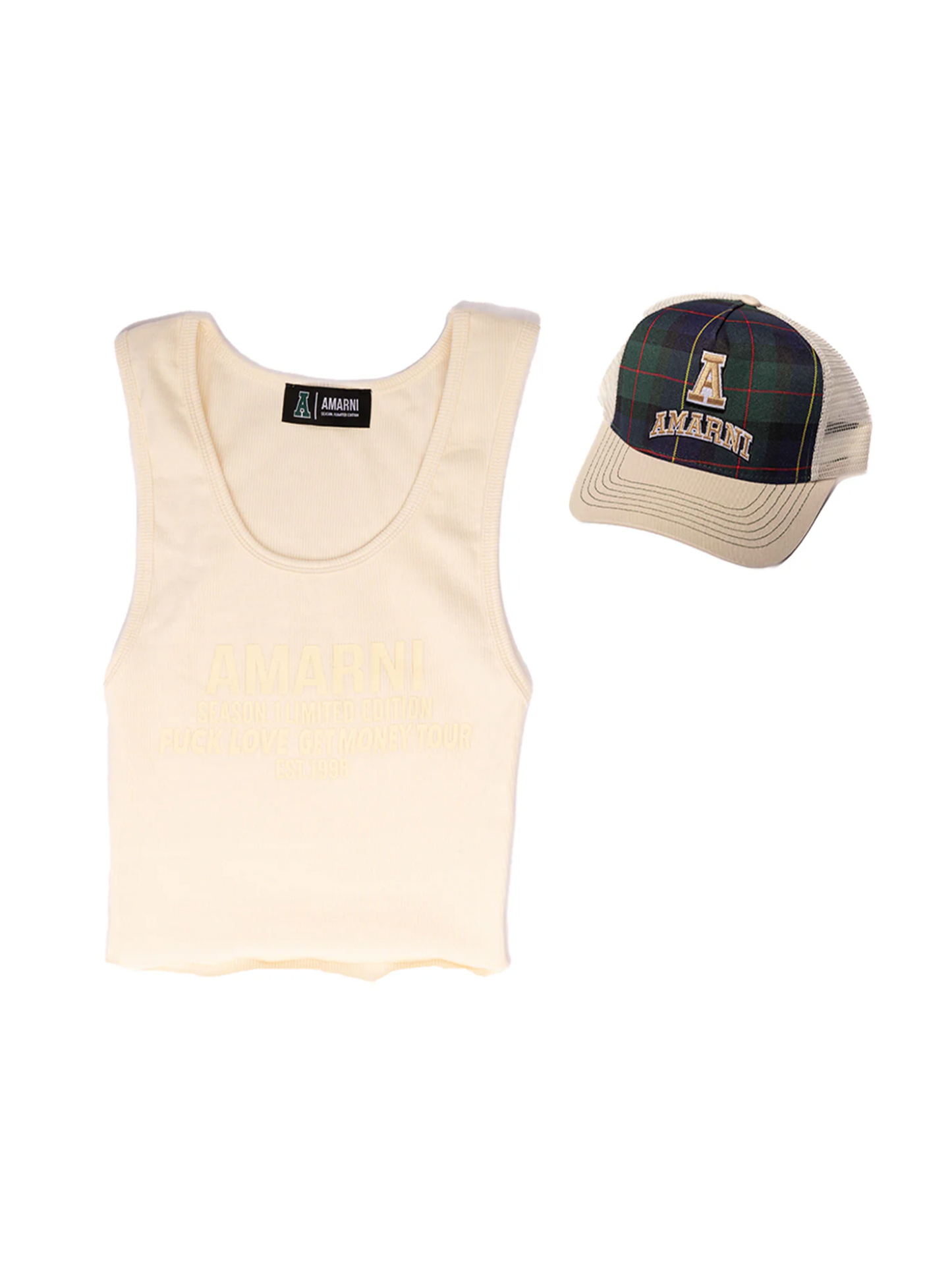 RIBBED SINGLET (OFF-WHITE) + HAT COMBO