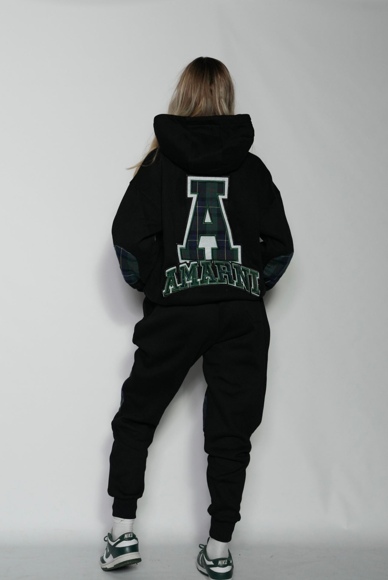 AMARNI BLACK TARTAN HOODIE + JOGGERS SET