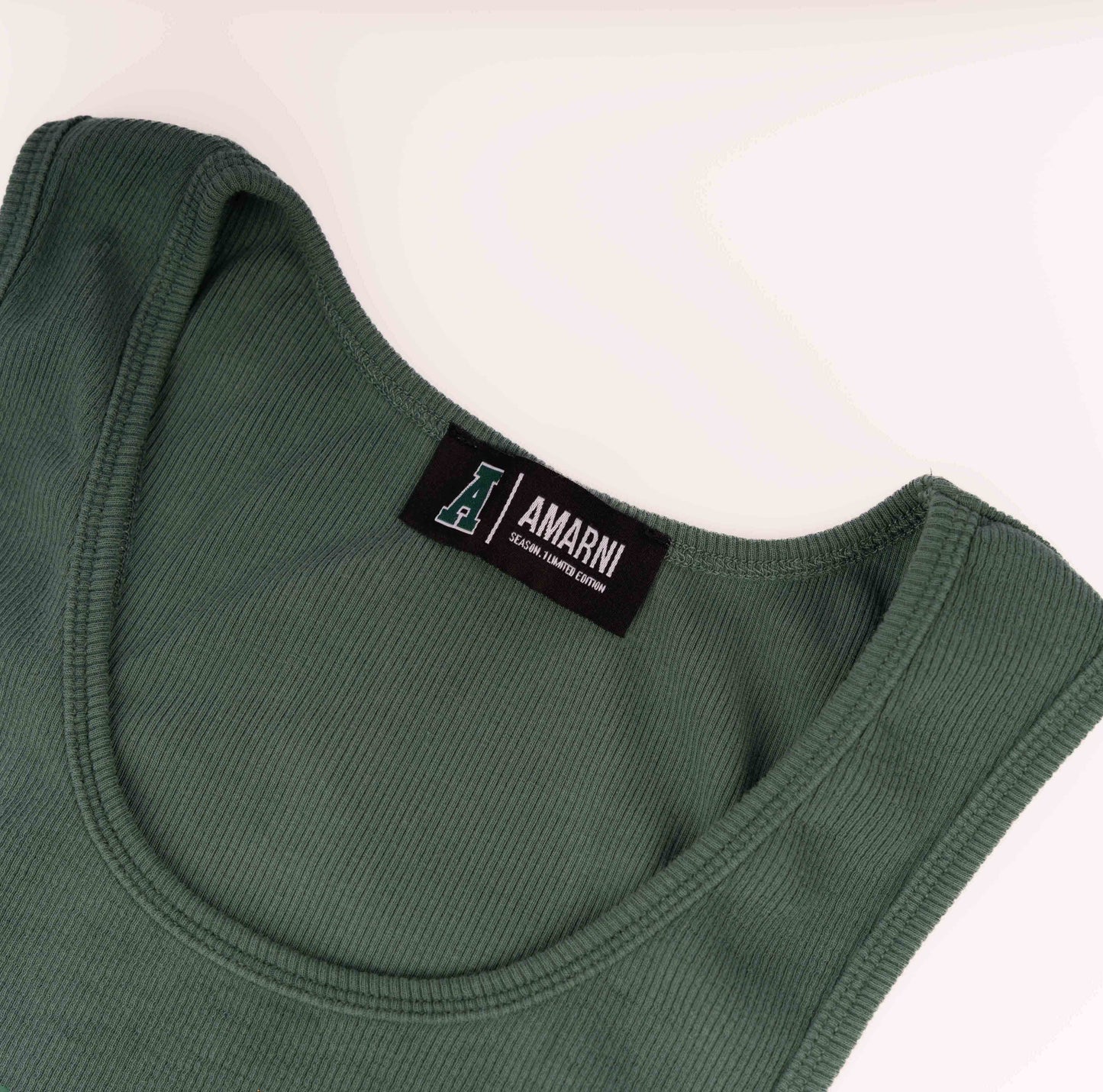 AMARNI RIBBED SINGLET (FOREST GREEN)