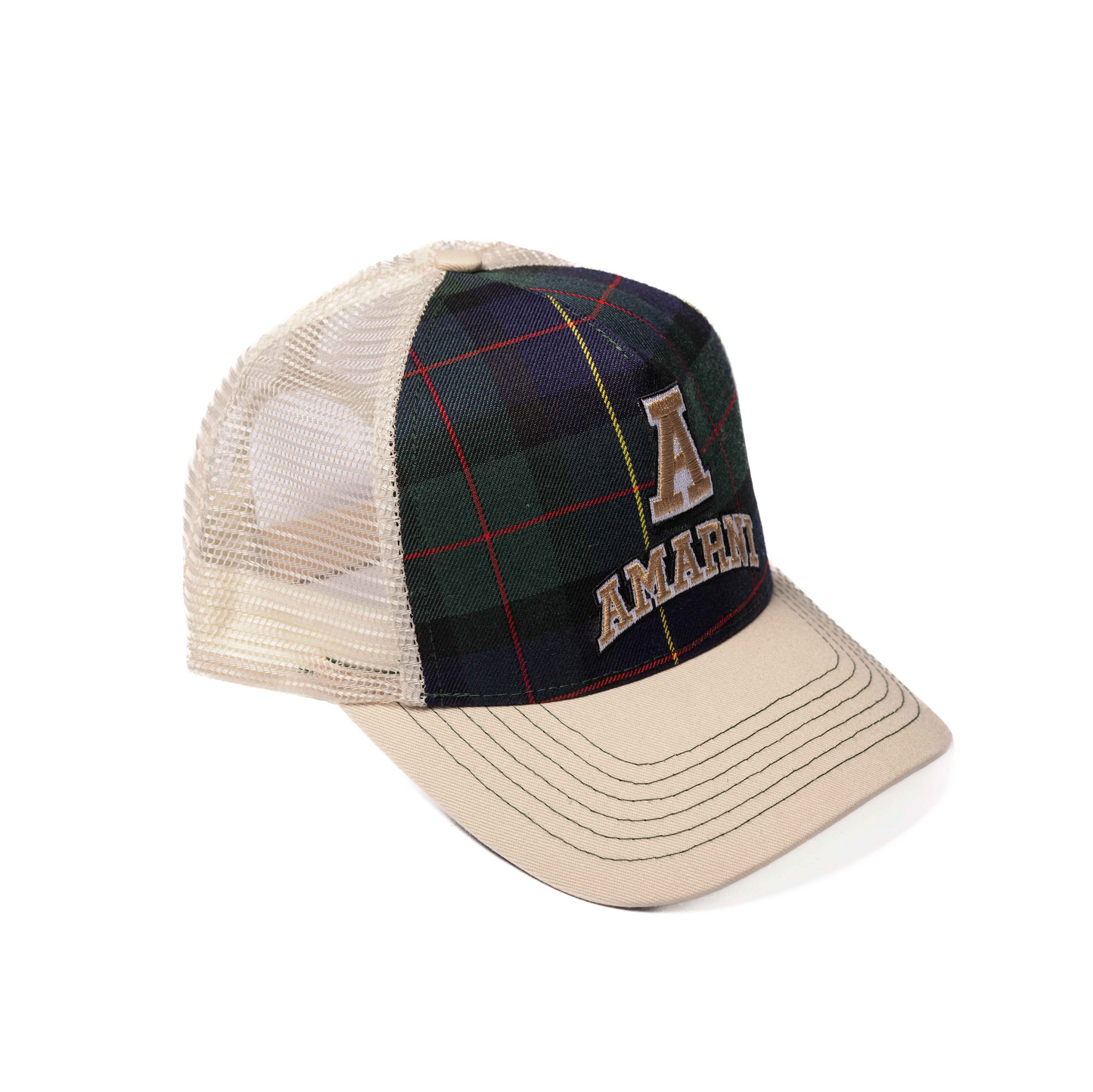 AMARNI TARTAN TRUCKER HAT