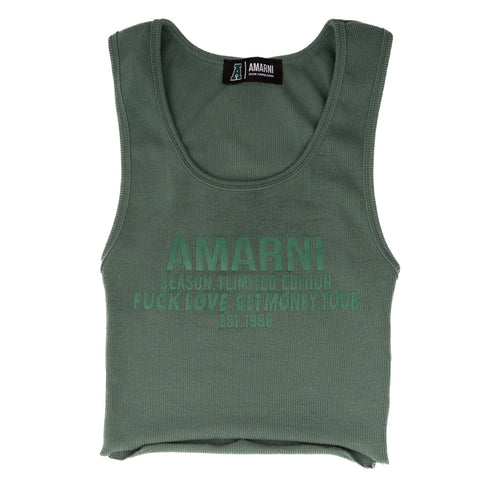 AMARNI RIBBED SINGLET (FOREST GREEN)