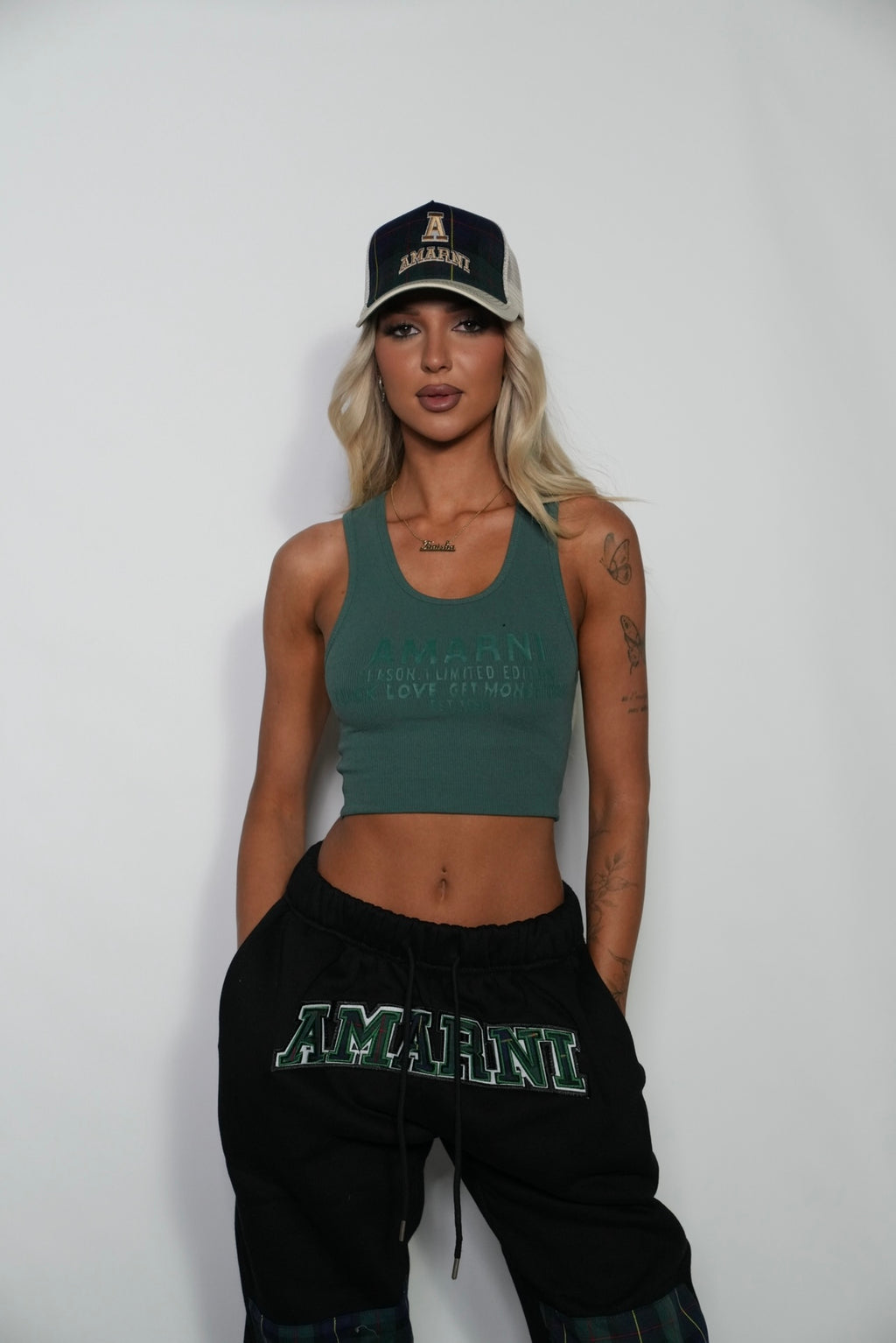 AMARNI BLACK TARTAN HOODIE + JOGGERS SET